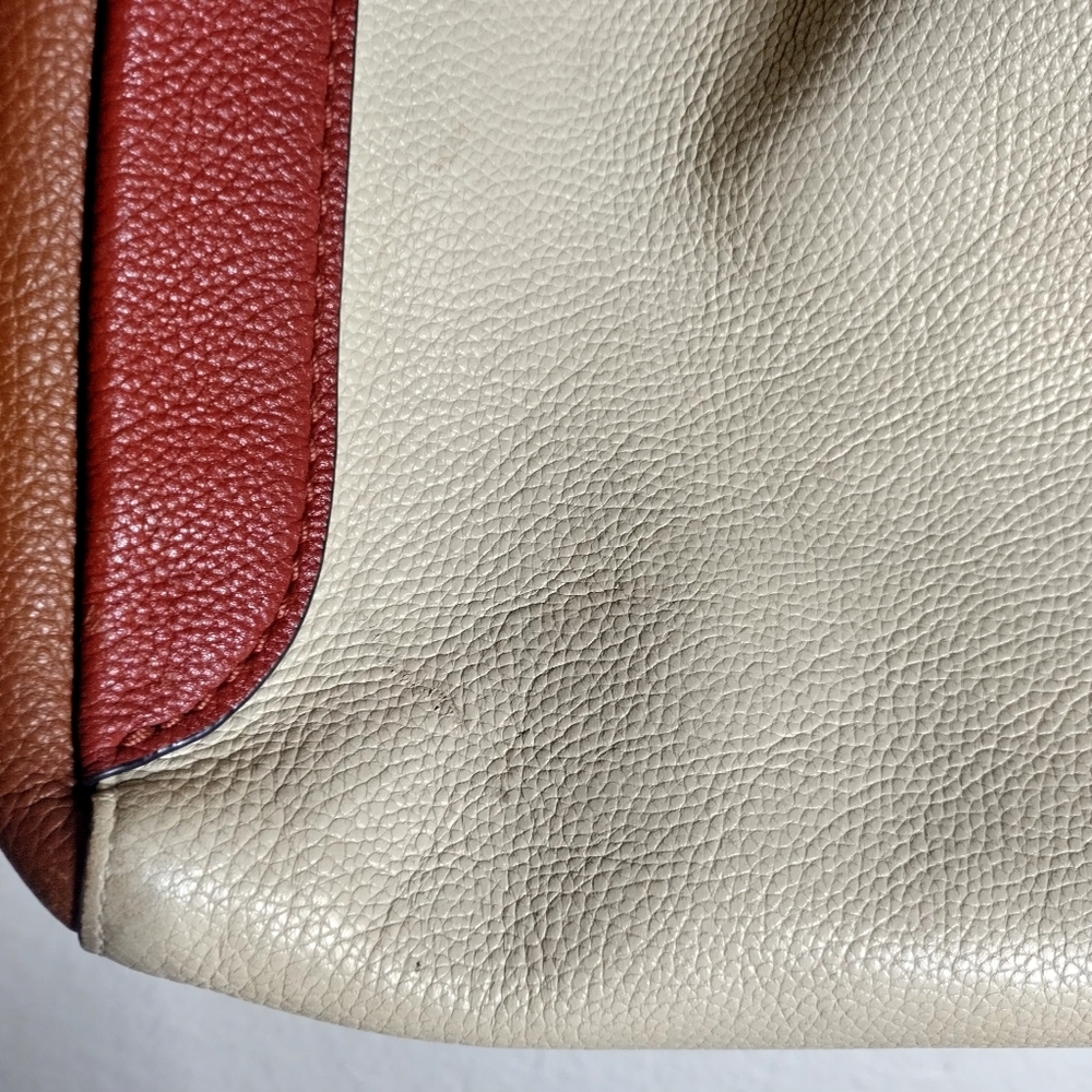Coach Colorblock Cream, Tan, and Brown Leather Hobo Bag - Picture 7 of 12